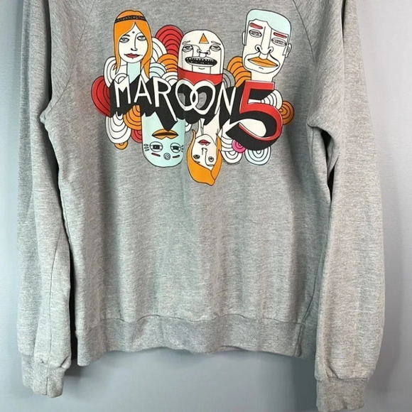 MAROON 5 Overexposed Graphic Sweatshirt Crewneck Band Grey Unisex Rock Size M - Picture 4 of 11